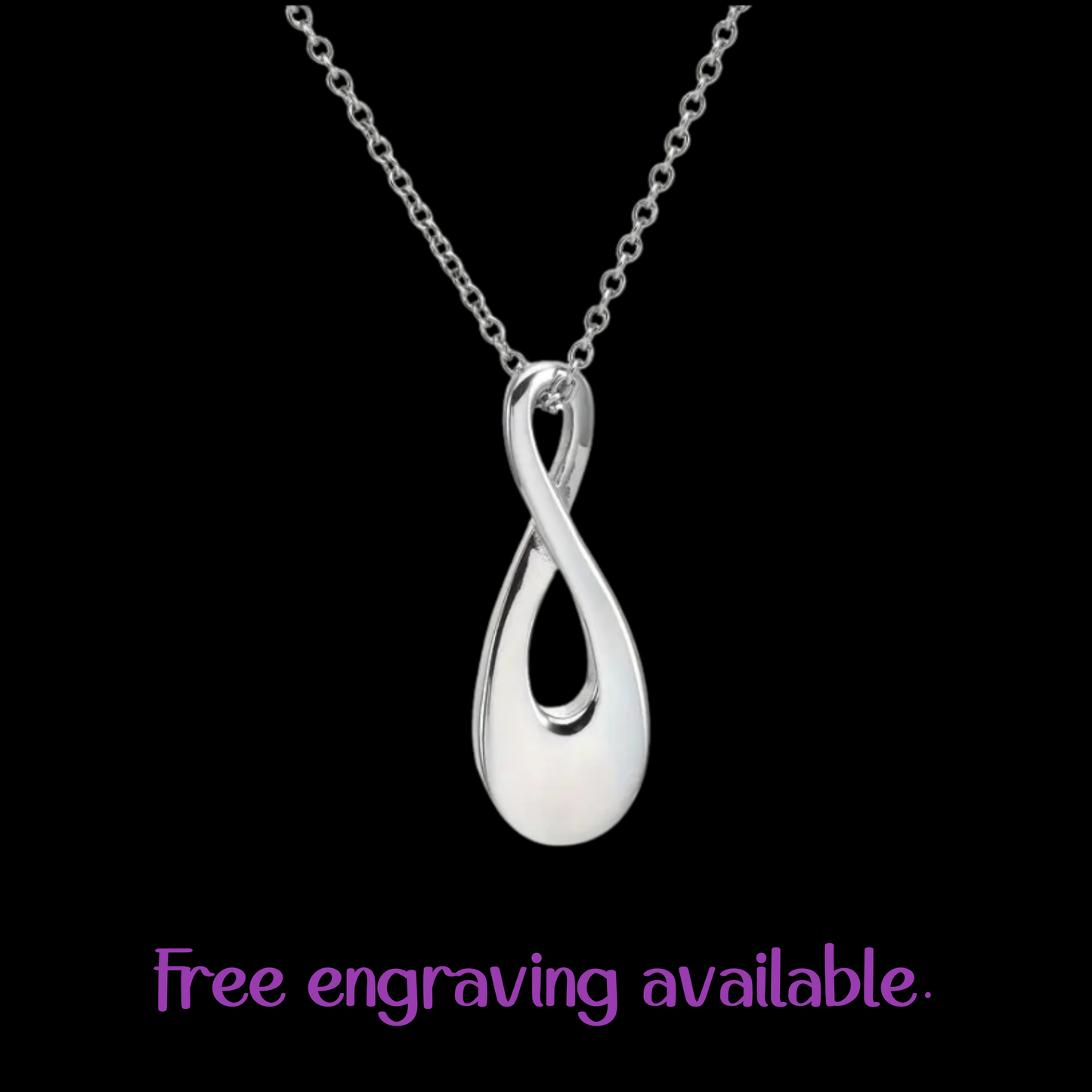 Stainless Steel Infinity Memorial Keepsake Urn Necklace (Free Engraving)