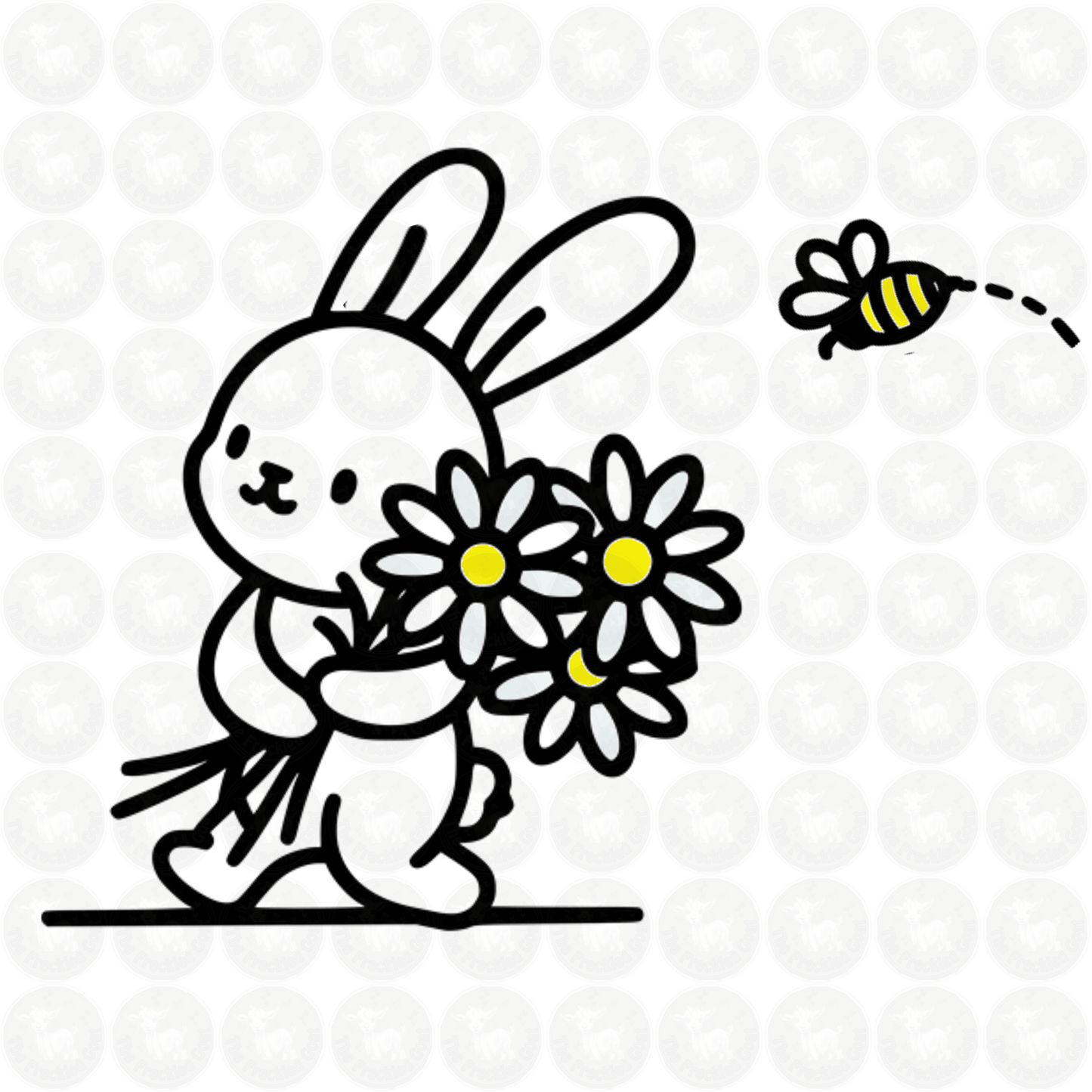 Bumblebee Chasing Bunny Rabbit Digital Design Download
