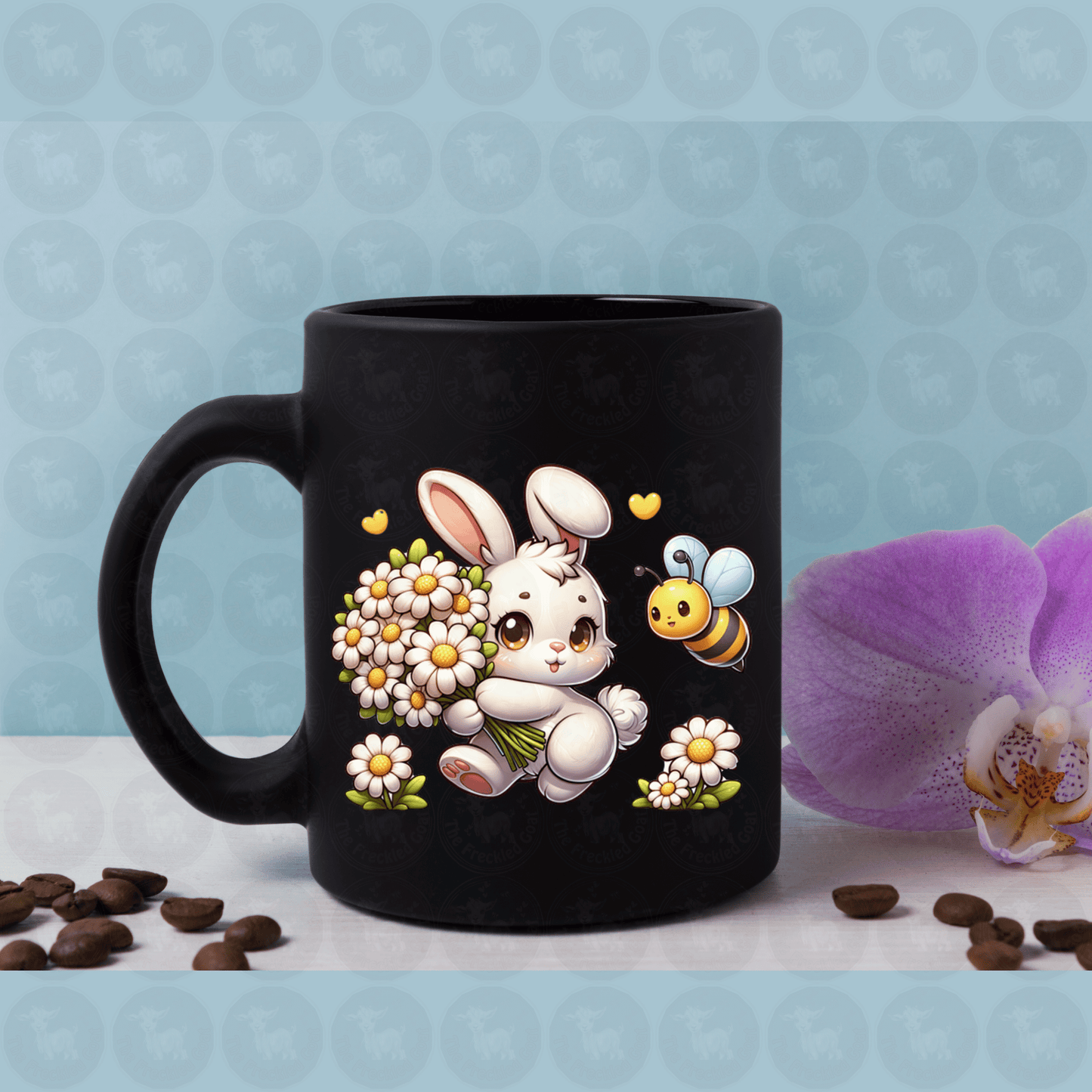 Cartoon Bee Chasing Easter Bunny Digital Design Download