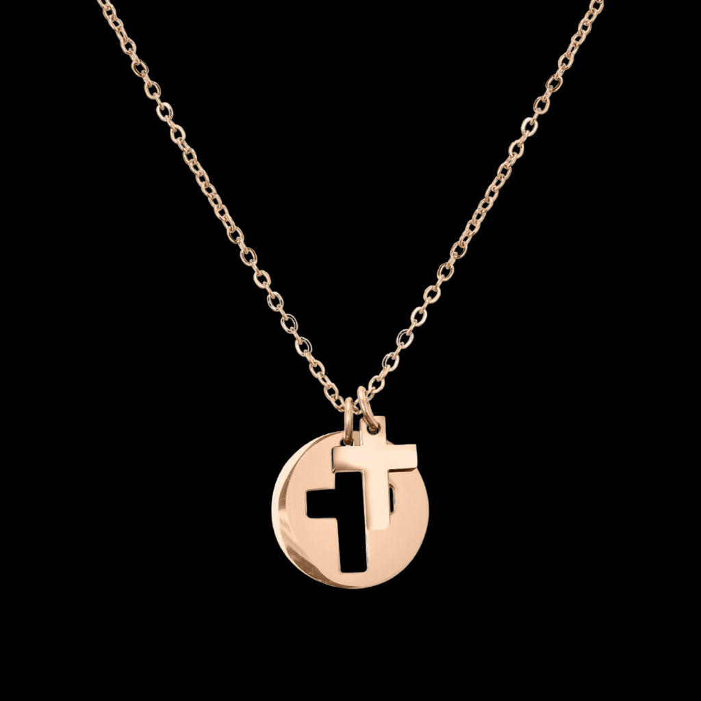 Cutout Cross Charm Necklace