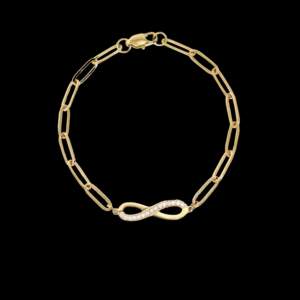 Paperclip Infinity Necklace Bracelet Set