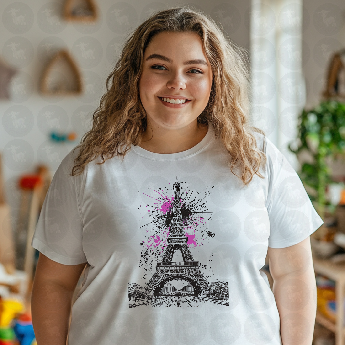 Eiffel Tower Graffiti Art Print | Edgy Paris Street Style Wall Decor | Pink and Black Urban Paris France Illustration | Modern Parisian Poster Design