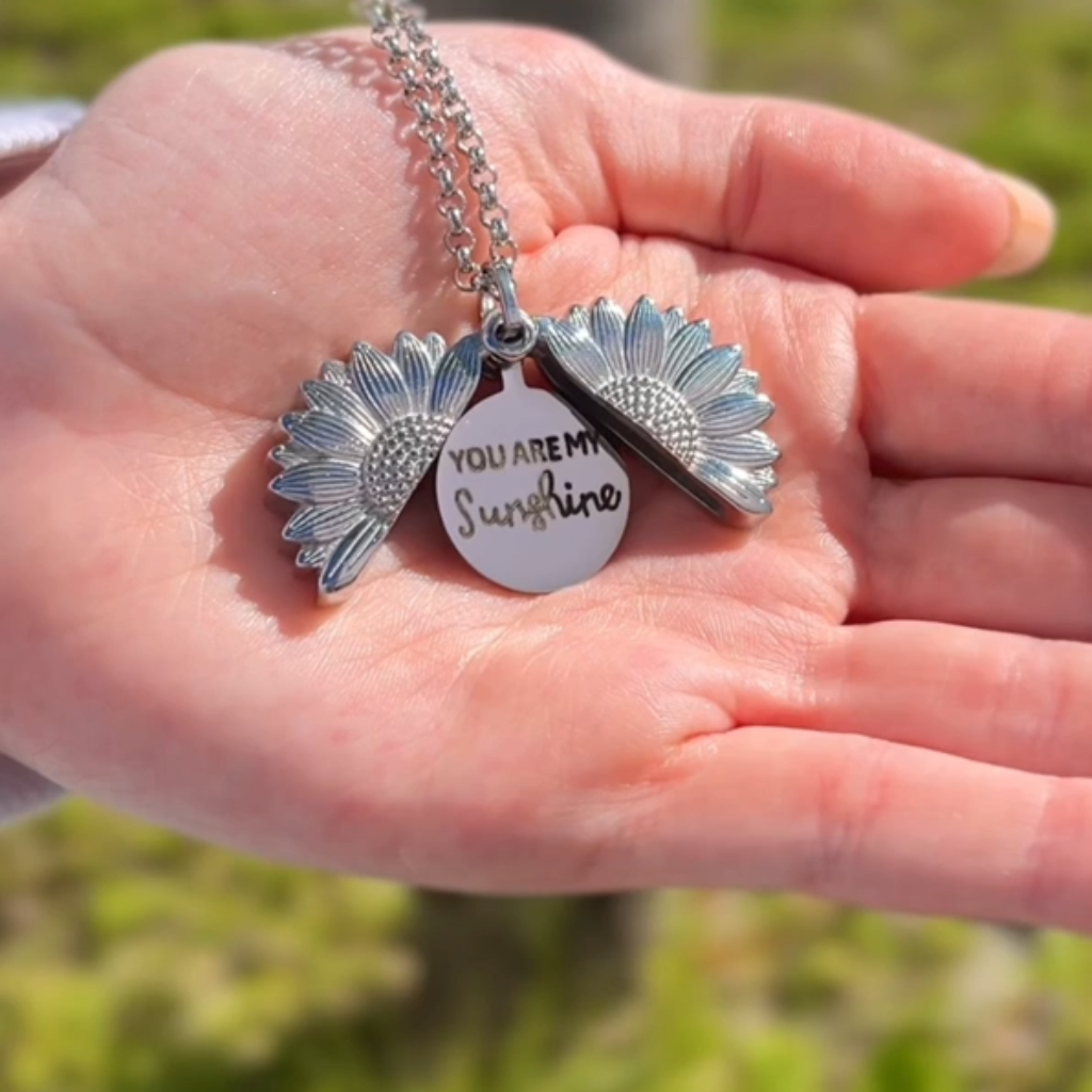 Sunflower Hidden Message Necklace