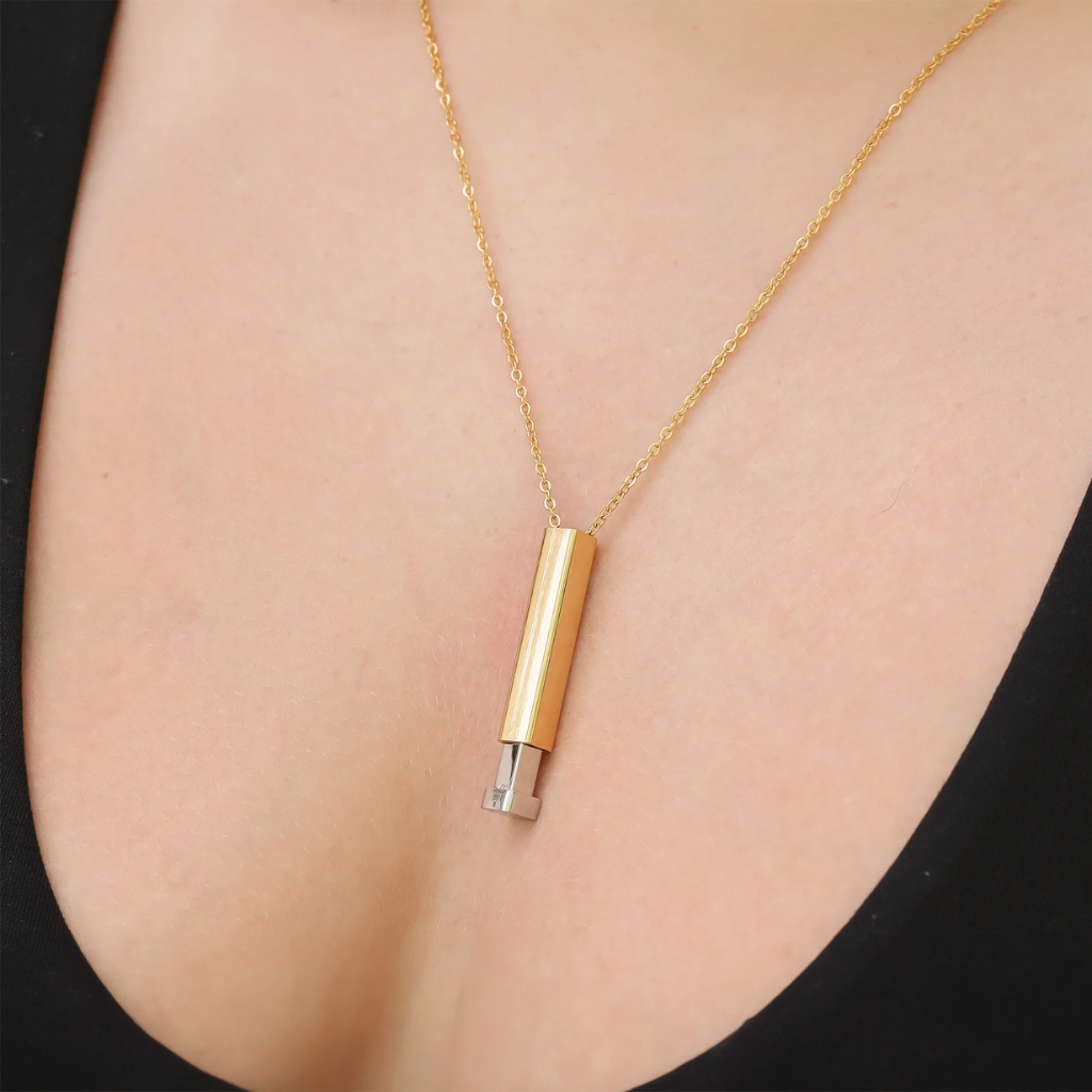 Hidden Message Sliding Blank Bar Necklace (Free Engraving)