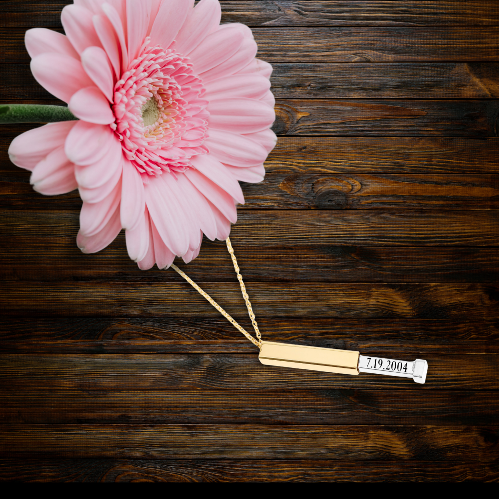 Hidden Message Sliding Blank Bar Necklace (Free Engraving)