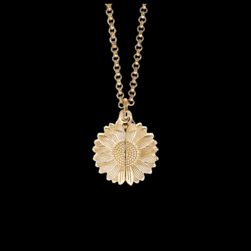 Sunflower Hidden Message Necklace