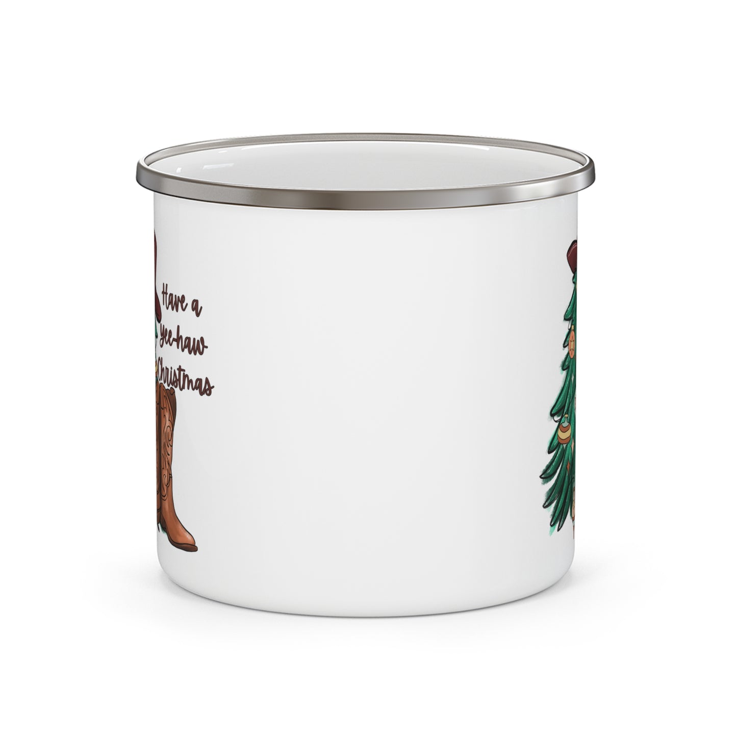 Yee-haw Western Christmas -Enamel Camping Mug