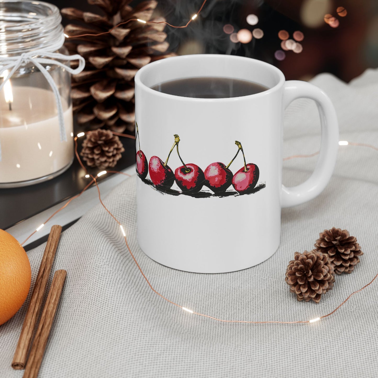 Jubilant Cherries - Ceramic Mug, (11oz, 15oz)