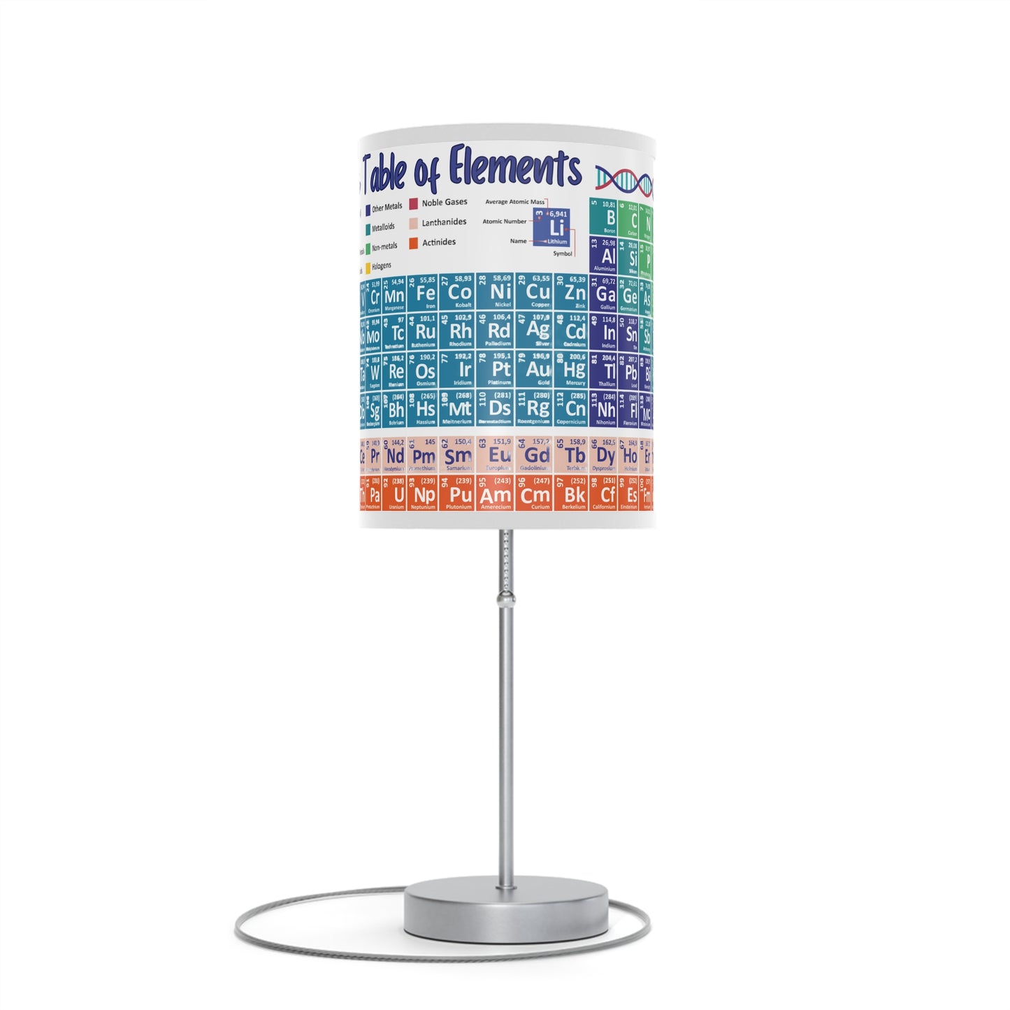 Scientific Periodic Table of Elements -Lamp on a Stand, US|CA plug