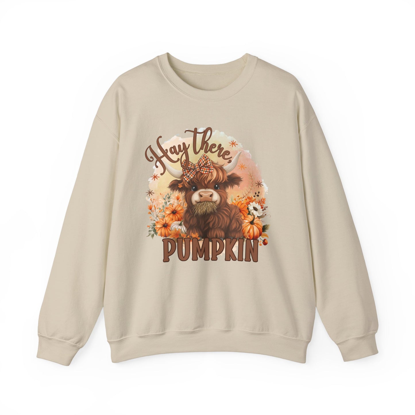 Hay There Highland Cow Pumpkin Thanksgiving Fall Autumn Sweatshirt