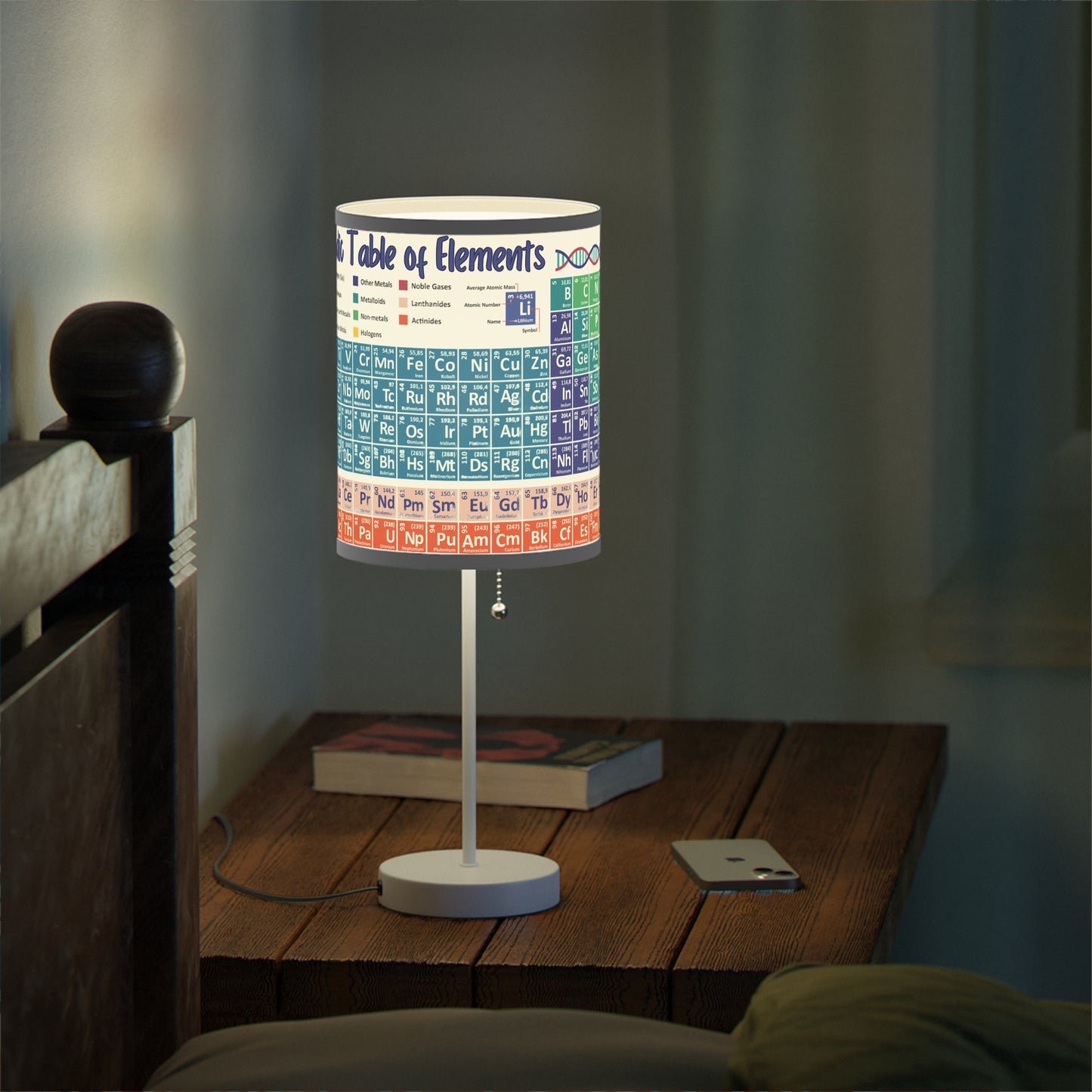 Scientific Periodic Table of Elements -Lamp on a Stand, US|CA plug