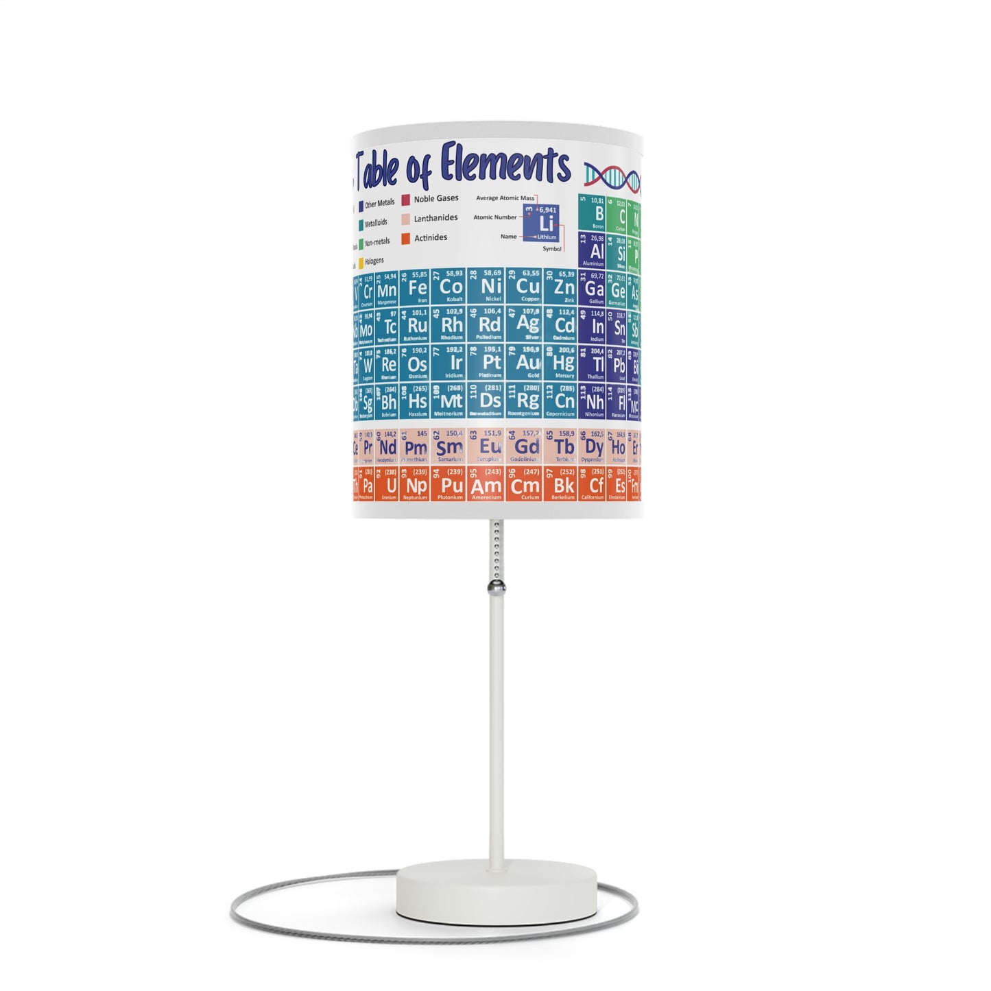 Scientific Periodic Table of Elements -Lamp on a Stand, US|CA plug