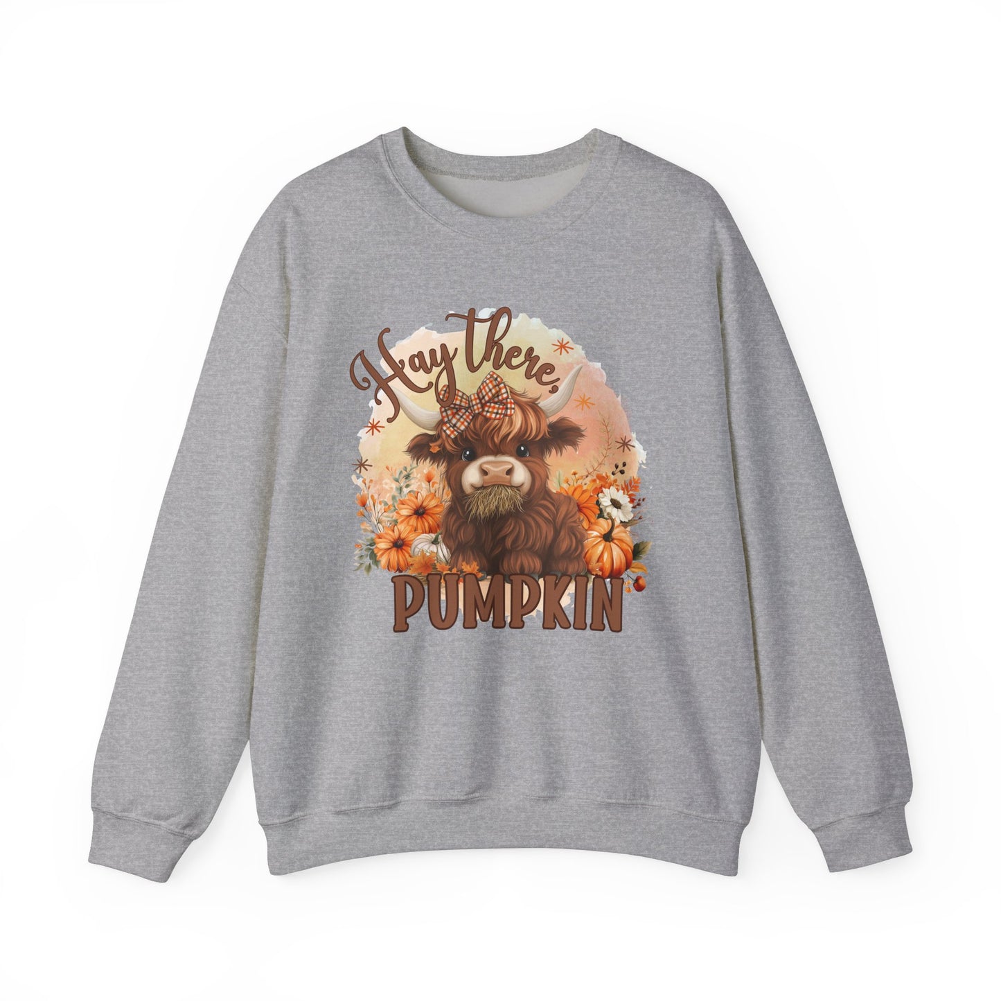 Hay There Highland Cow Pumpkin Thanksgiving Fall Autumn Sweatshirt