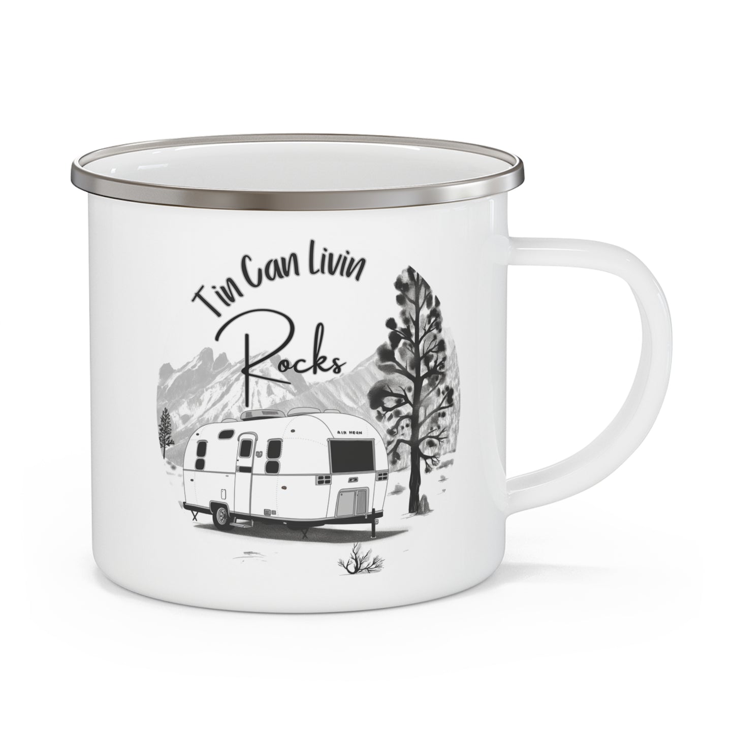 Tin Can Living Rocks -Enamel Camping Mug