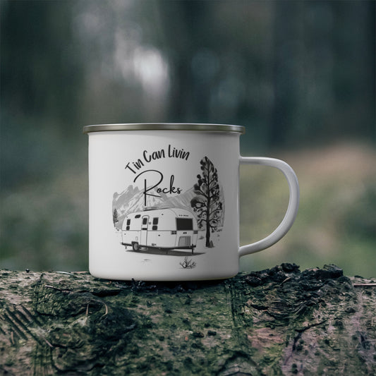 Tin Can Living Rocks -Enamel Camping Mug