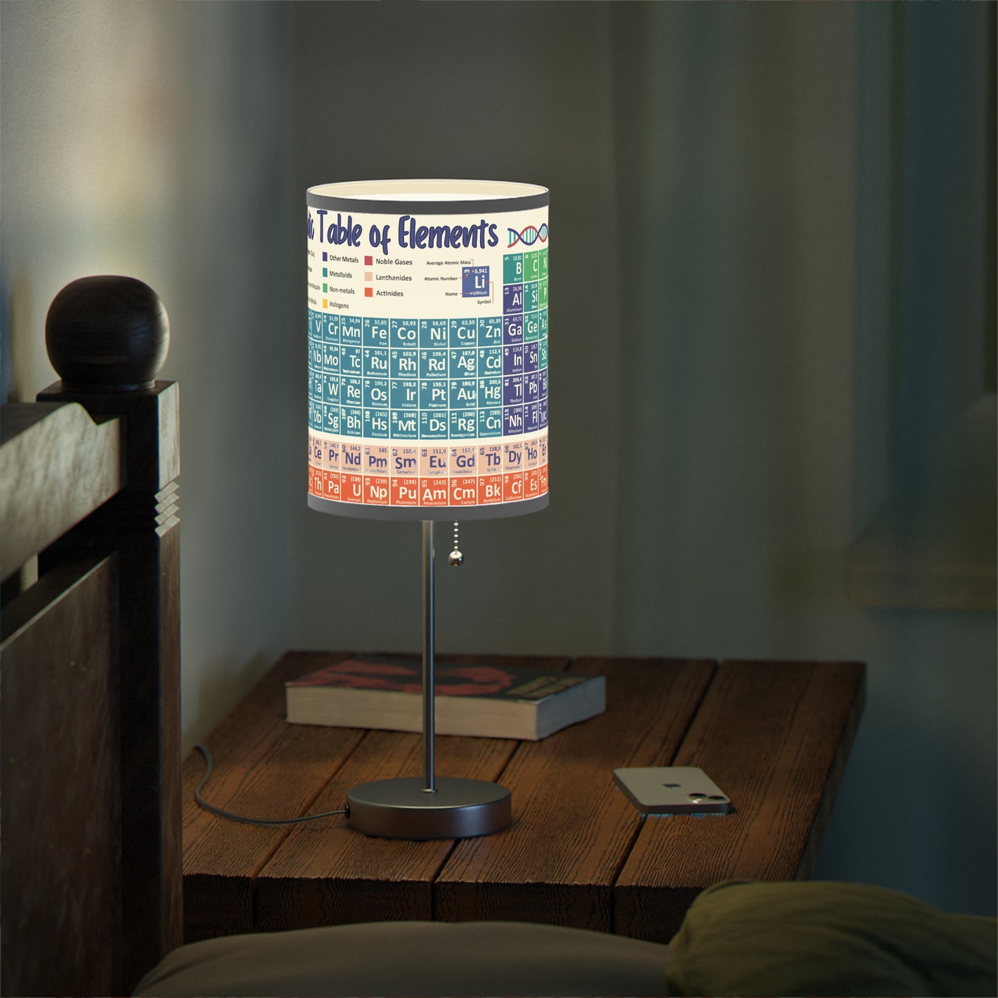 Scientific Periodic Table of Elements -Lamp on a Stand, US|CA plug