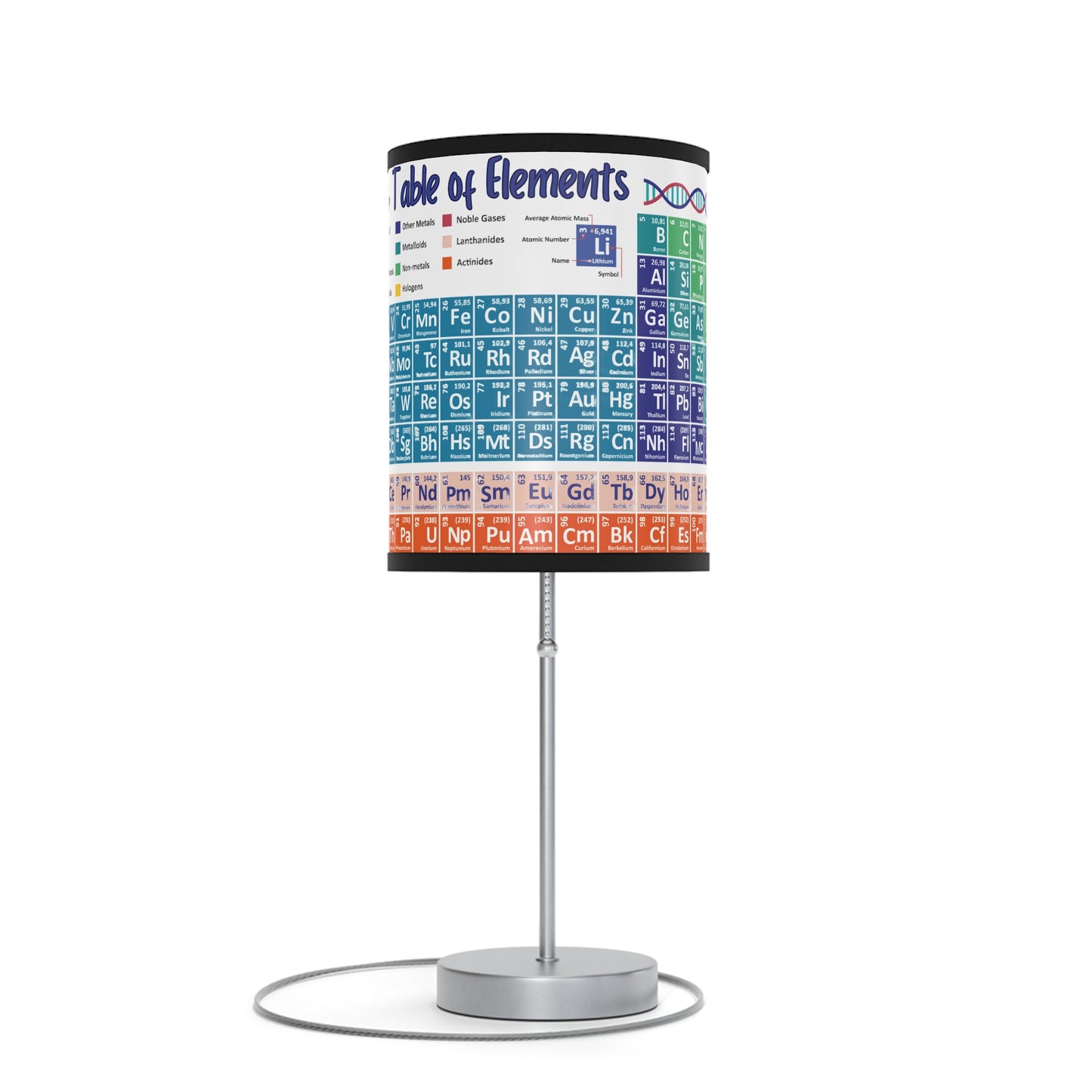 Scientific Periodic Table of Elements -Lamp on a Stand, US|CA plug