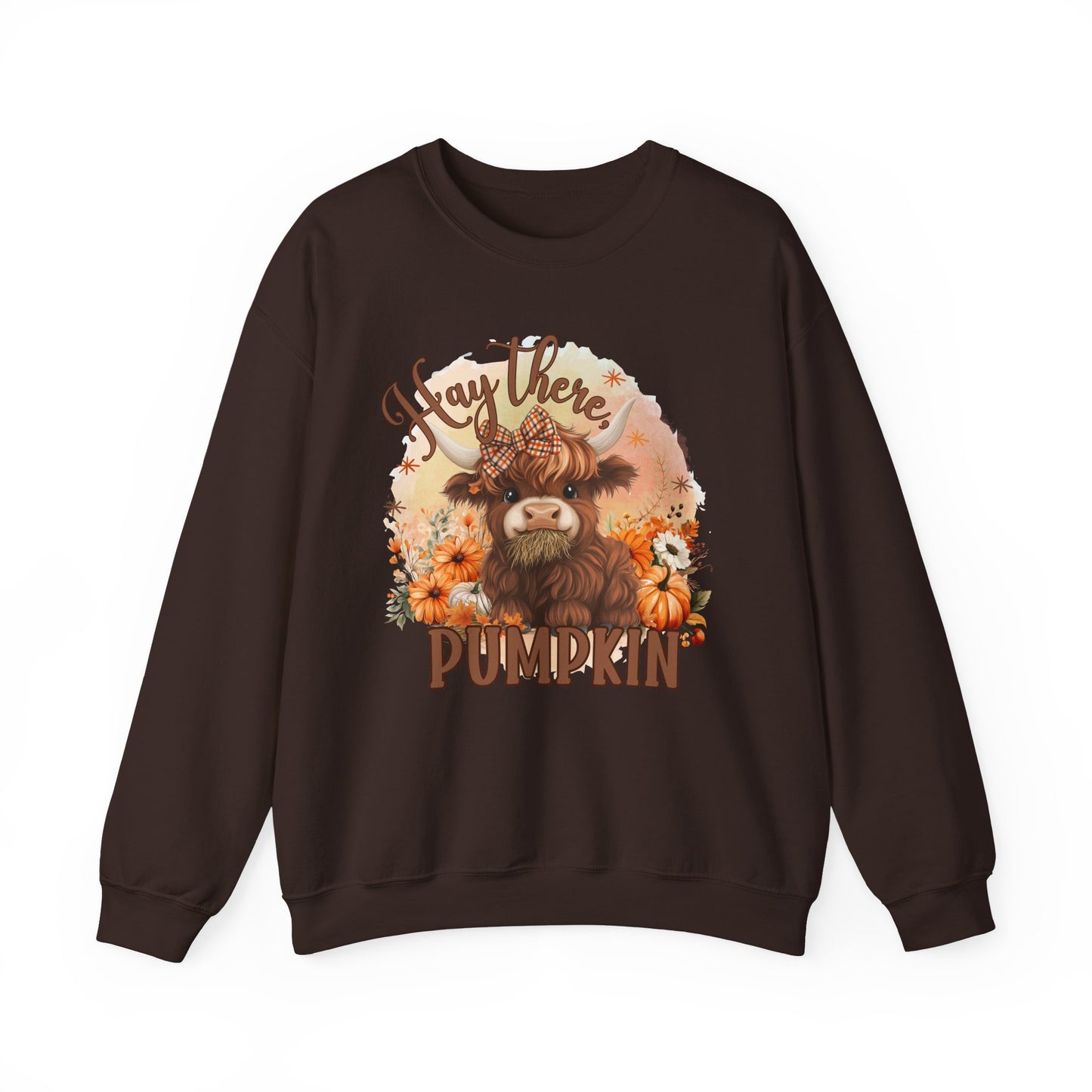 Hay There Highland Cow Pumpkin Thanksgiving Fall Autumn Sweatshirt