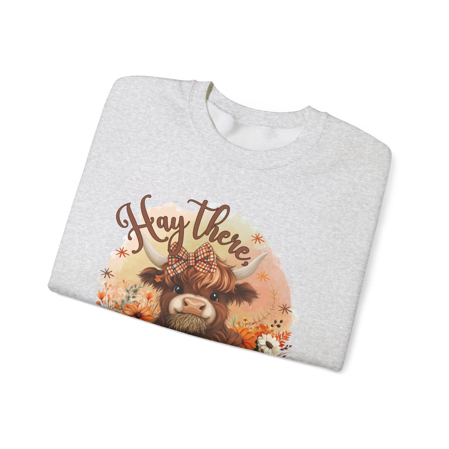 Hay There Highland Cow Pumpkin Thanksgiving Fall Autumn Sweatshirt