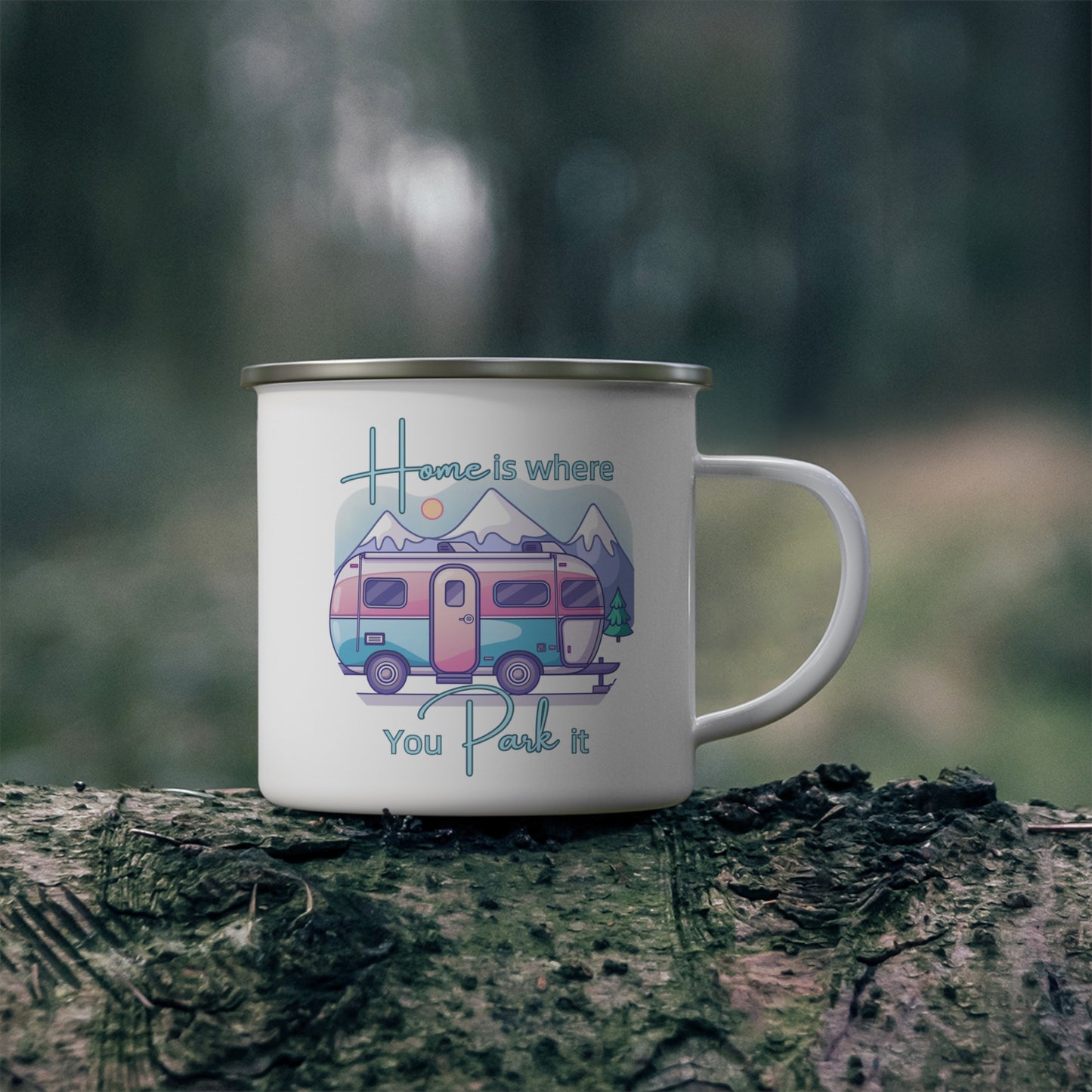 Home is Where You Park It -Enamel Camping Mug