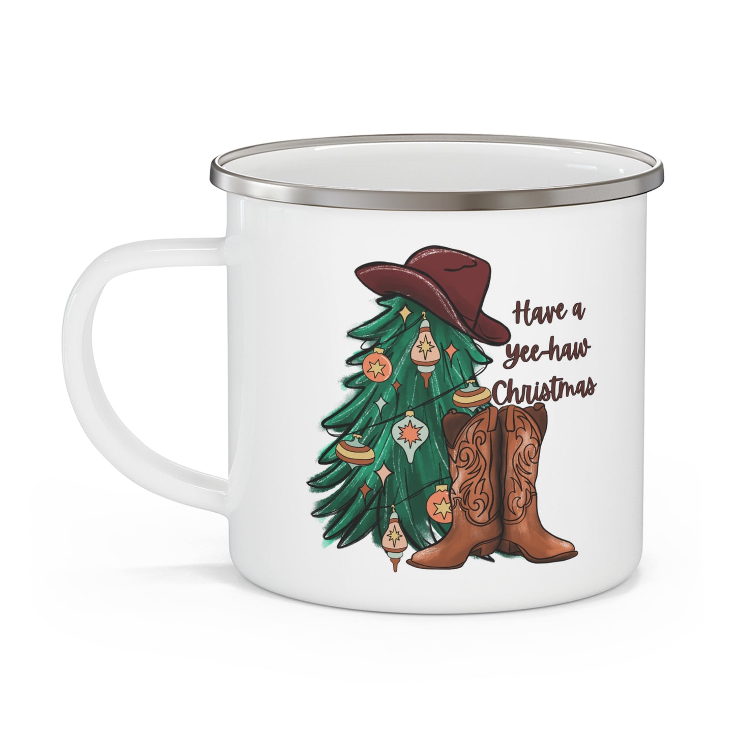 Yee-haw Western Christmas -Enamel Camping Mug