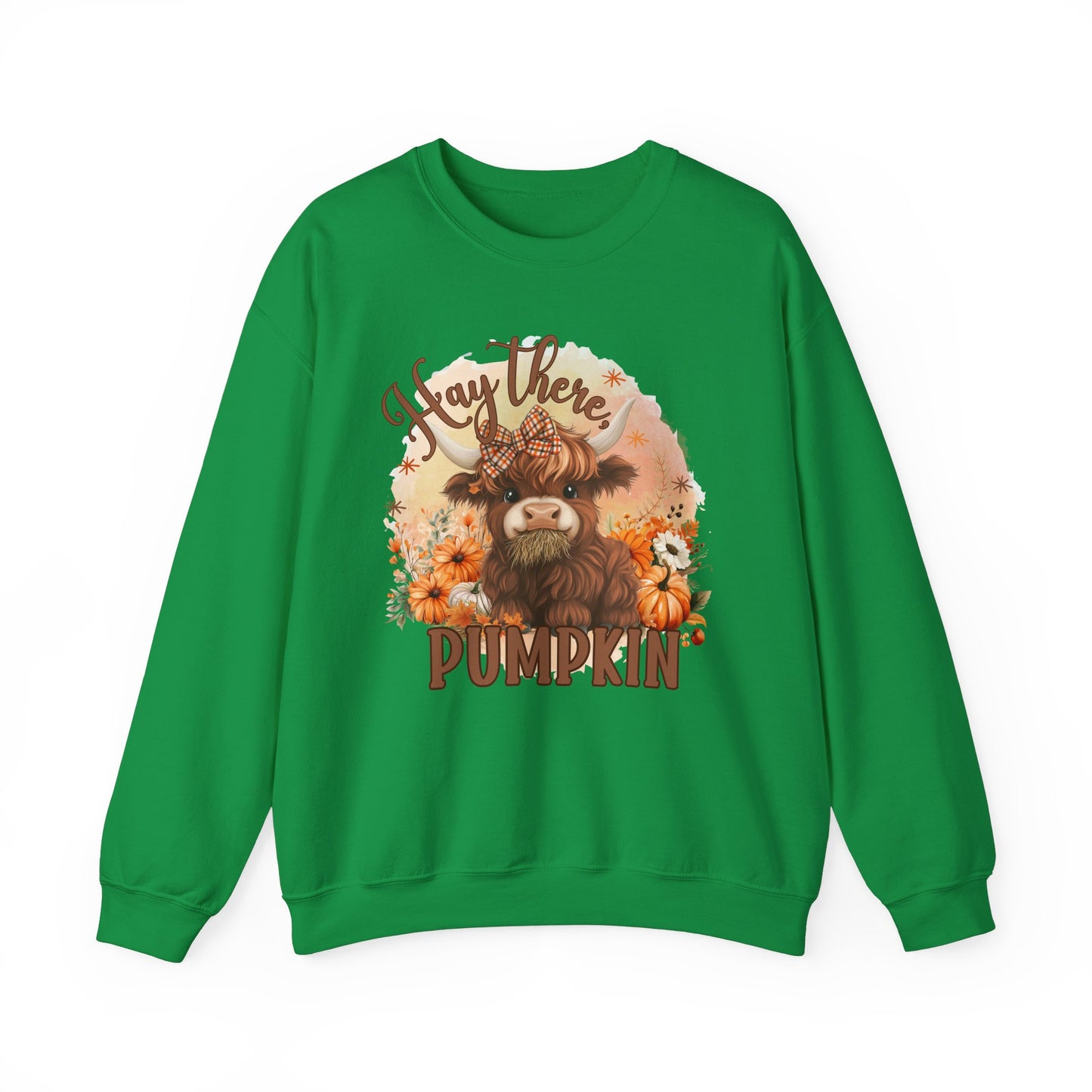 Hay There Highland Cow Pumpkin Thanksgiving Fall Autumn Sweatshirt