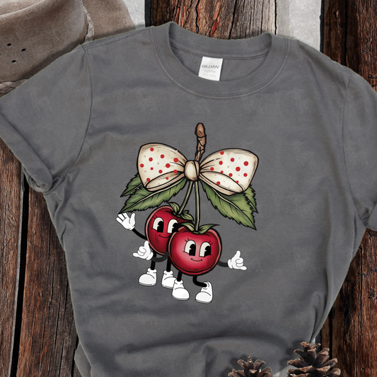 Coquette Bow Cherries Cartoon Digital Download