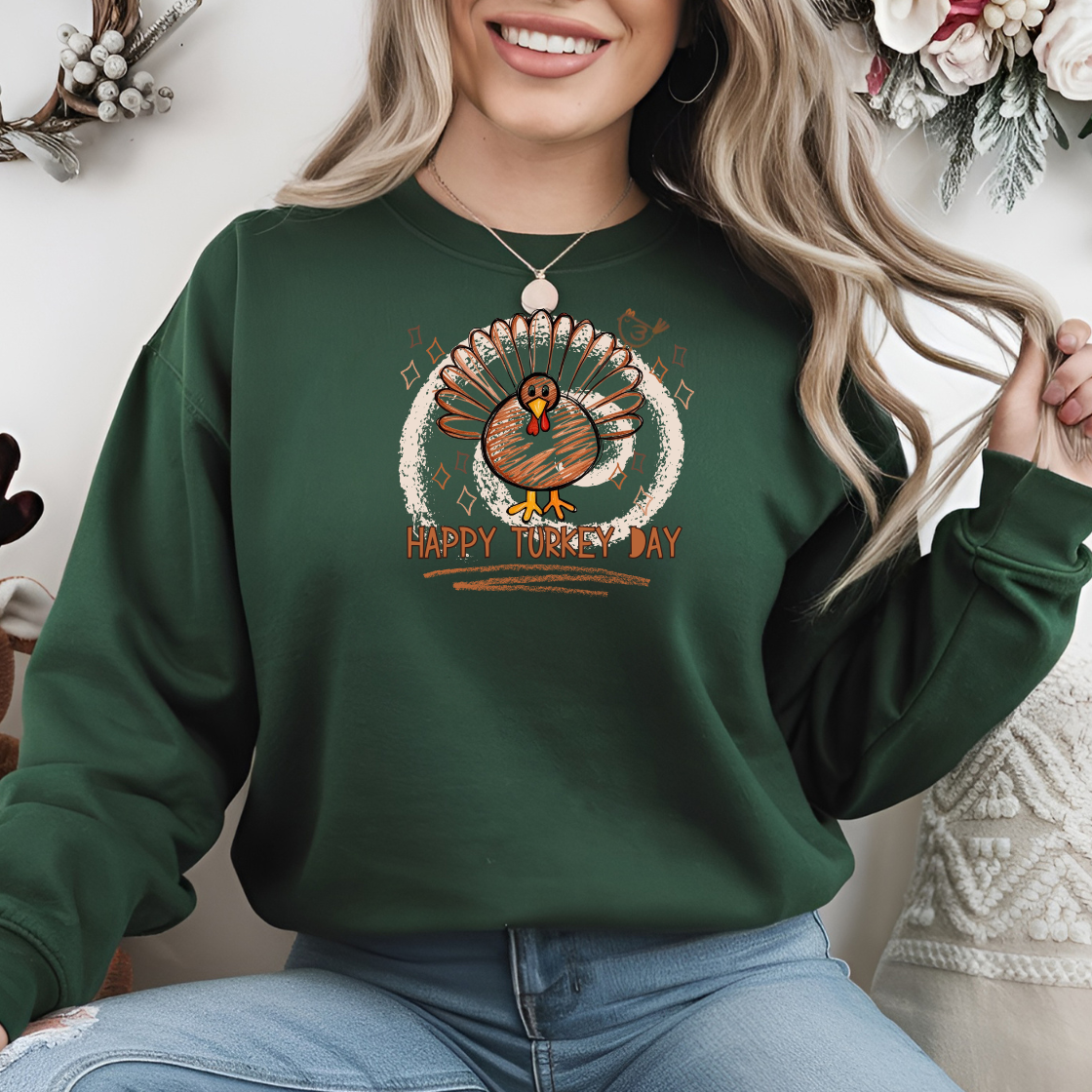 Happy Turkey Day Thanksgiving Holiday Sweatshirt