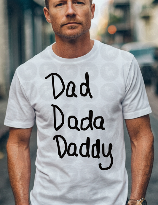 Father's Day Design | Dad Dada Daddy Handwritten Art | Cute Minimalist Father’s Day Printable | Nursery or Playroom Decor for Dads