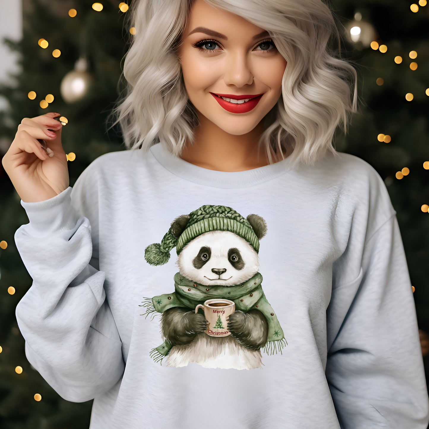 Merry Christmas Panda - Crewneck Sweatshirt