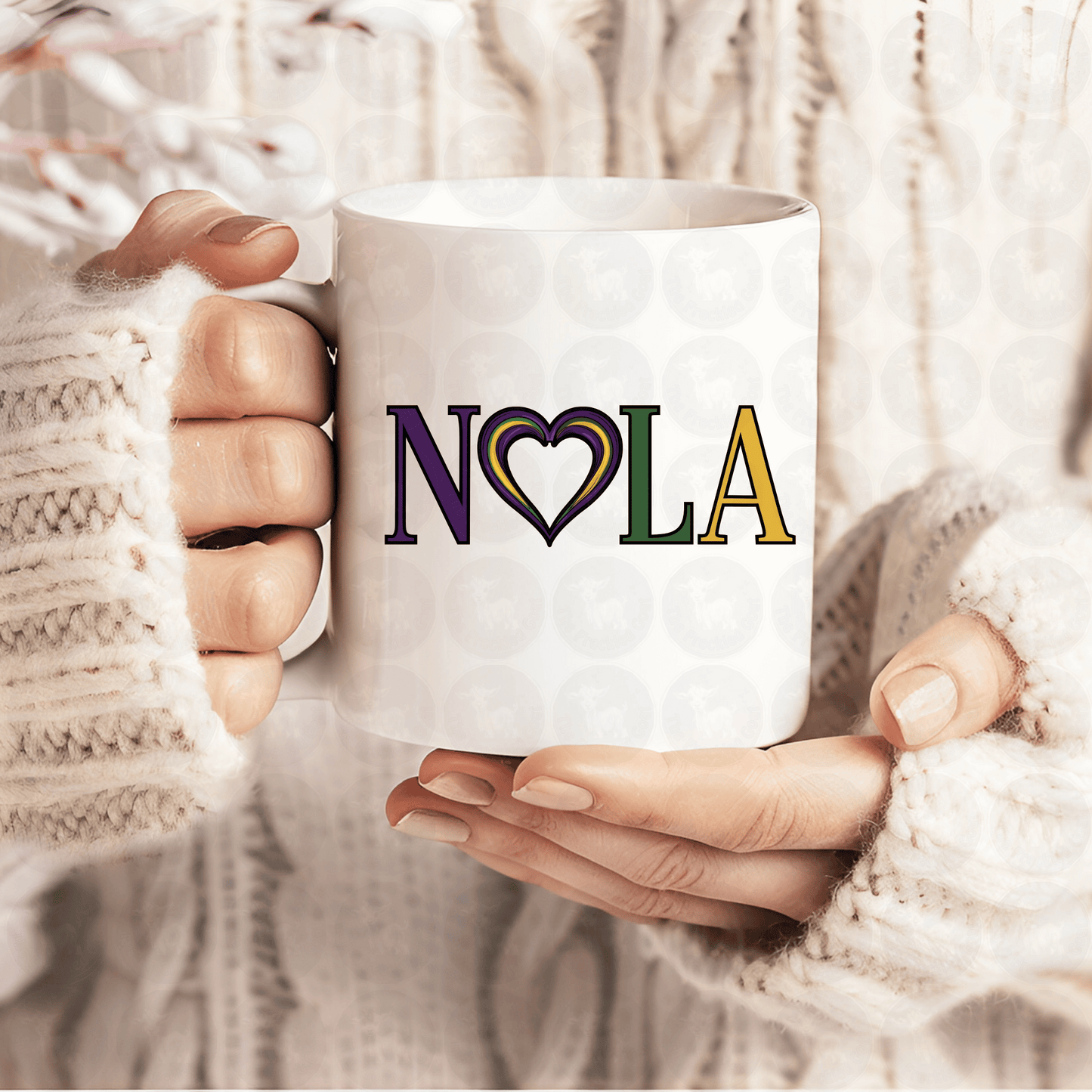Nola (New Orleans) Mardi Gras Heart Digital Design Download