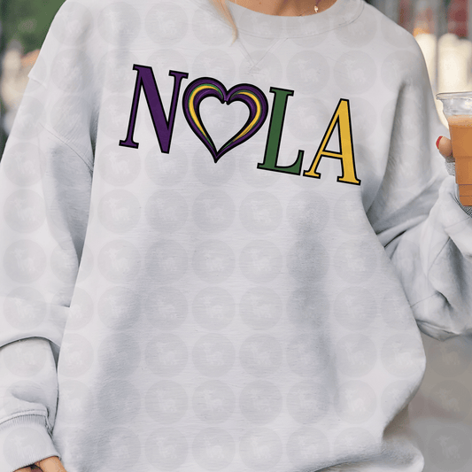 Nola (New Orleans) Mardi Gras Heart Digital Design Download