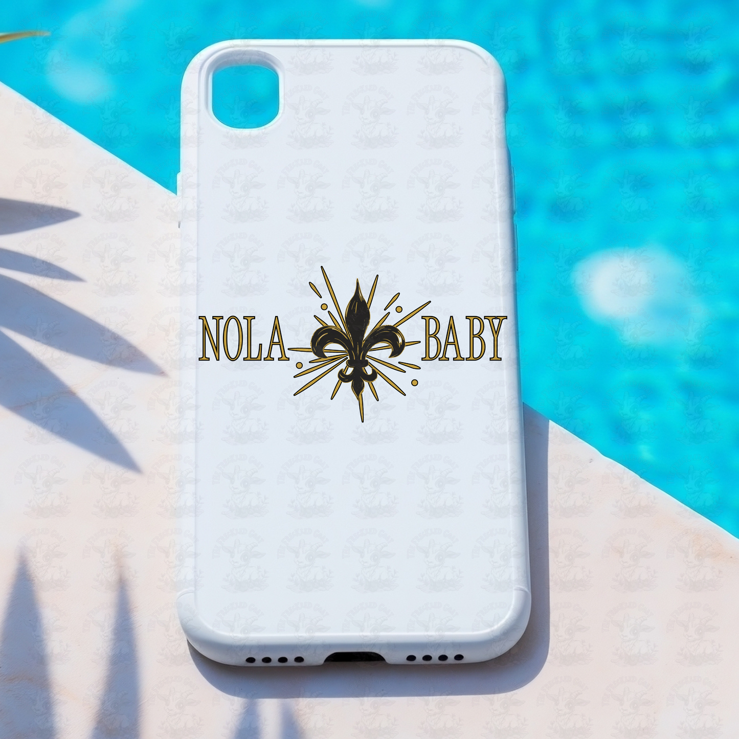 NOLA Baby Fleur de Lis Art | New Orleans Pride Wall Print or Shirt | Elegant Gold and Black Southern Louisiana Decor Design