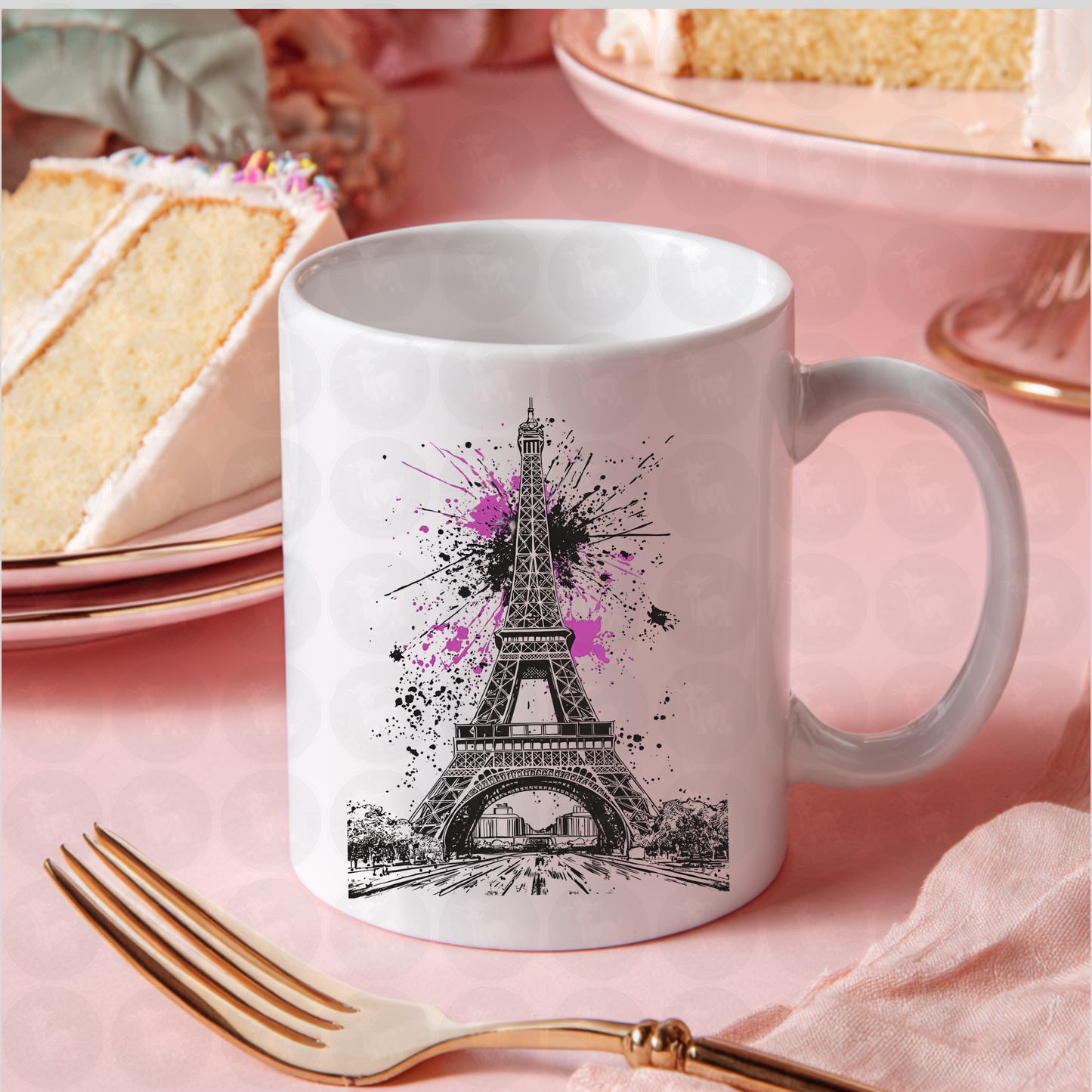 Eiffel Tower Graffiti Art Print | Edgy Paris Street Style Wall Decor | Pink and Black Urban Paris France Illustration | Modern Parisian Poster Design