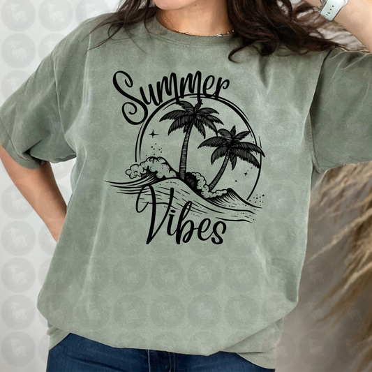 Summer Vibes Black Digital Design Download